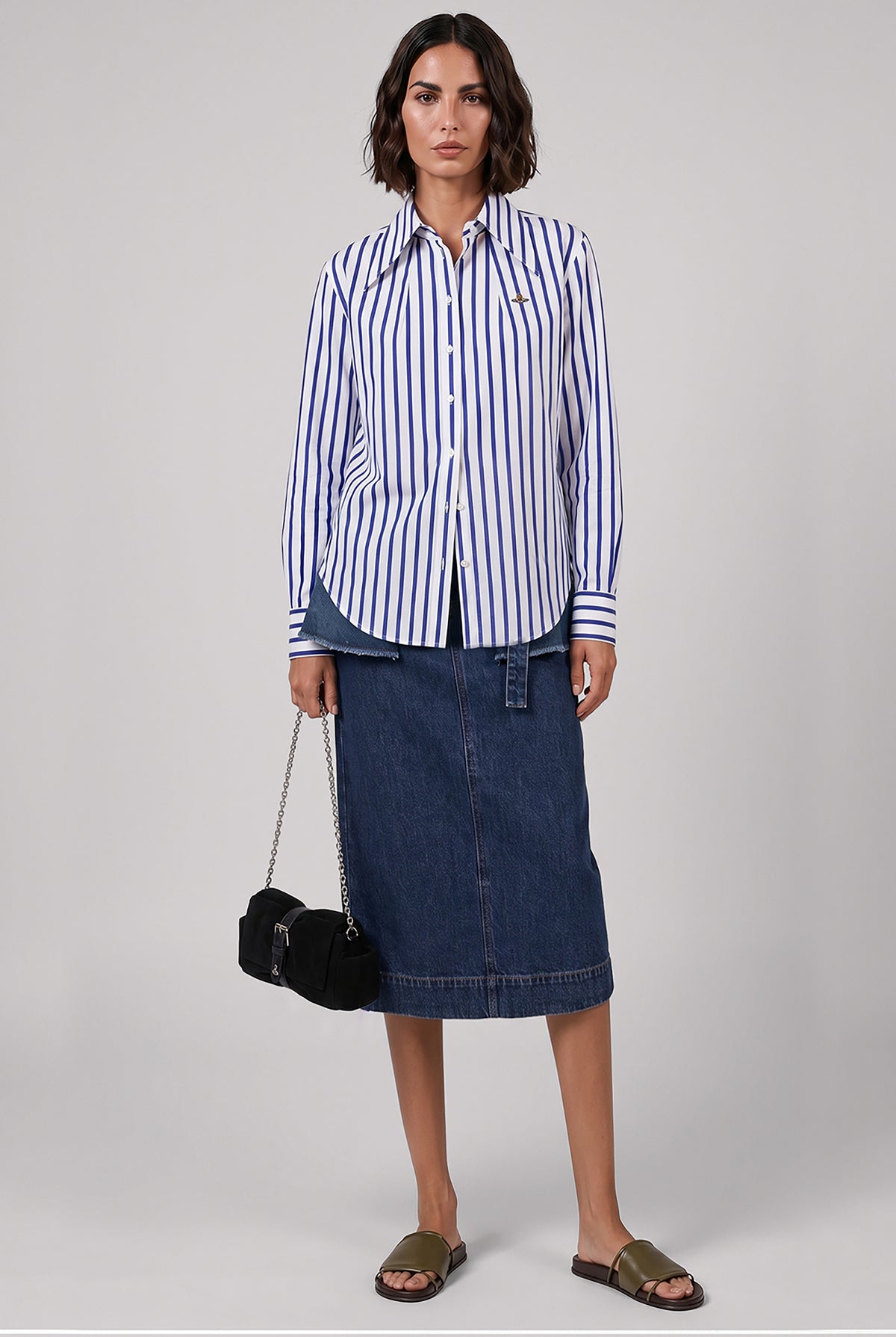 VIVIENNE WESTWOOD RTW Violin Stripe Shirt | White/Blue