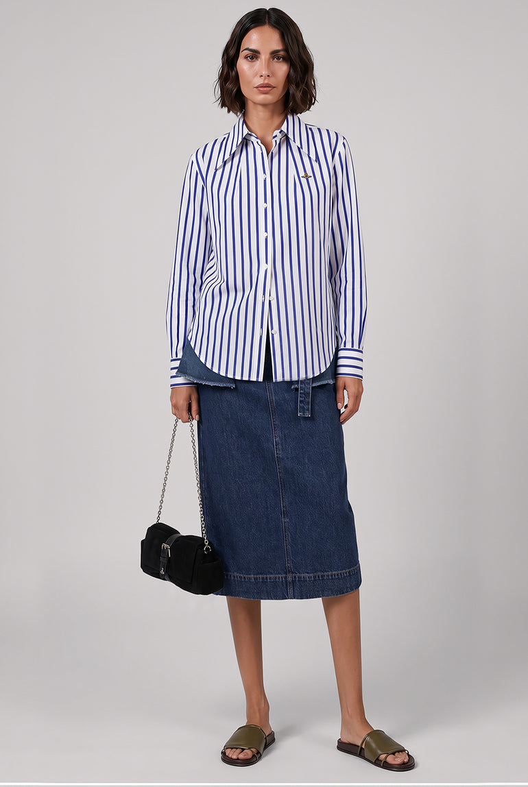 VIVIENNE WESTWOOD RTW Violin Stripe Shirt | White/Blue