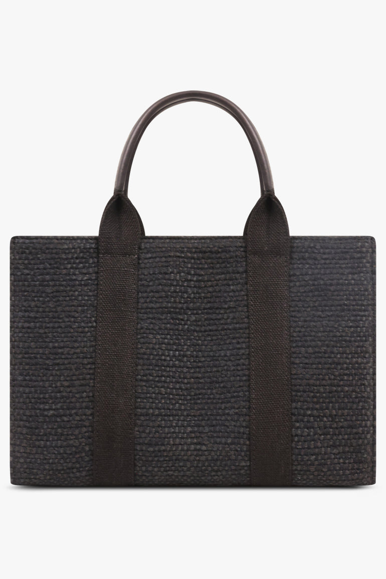 THE ROW BAGS BLACK / Black Mini Georgia Canvas Handbag | Black