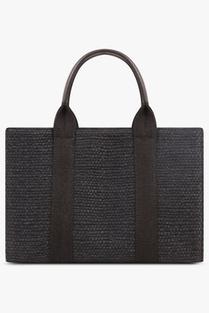 THE ROW BAGS BLACK / Black Mini Georgia Canvas Handbag | Black