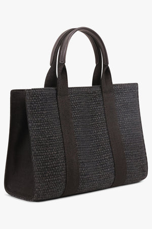 THE ROW BAGS BLACK / Black Mini Georgia Canvas Handbag | Black