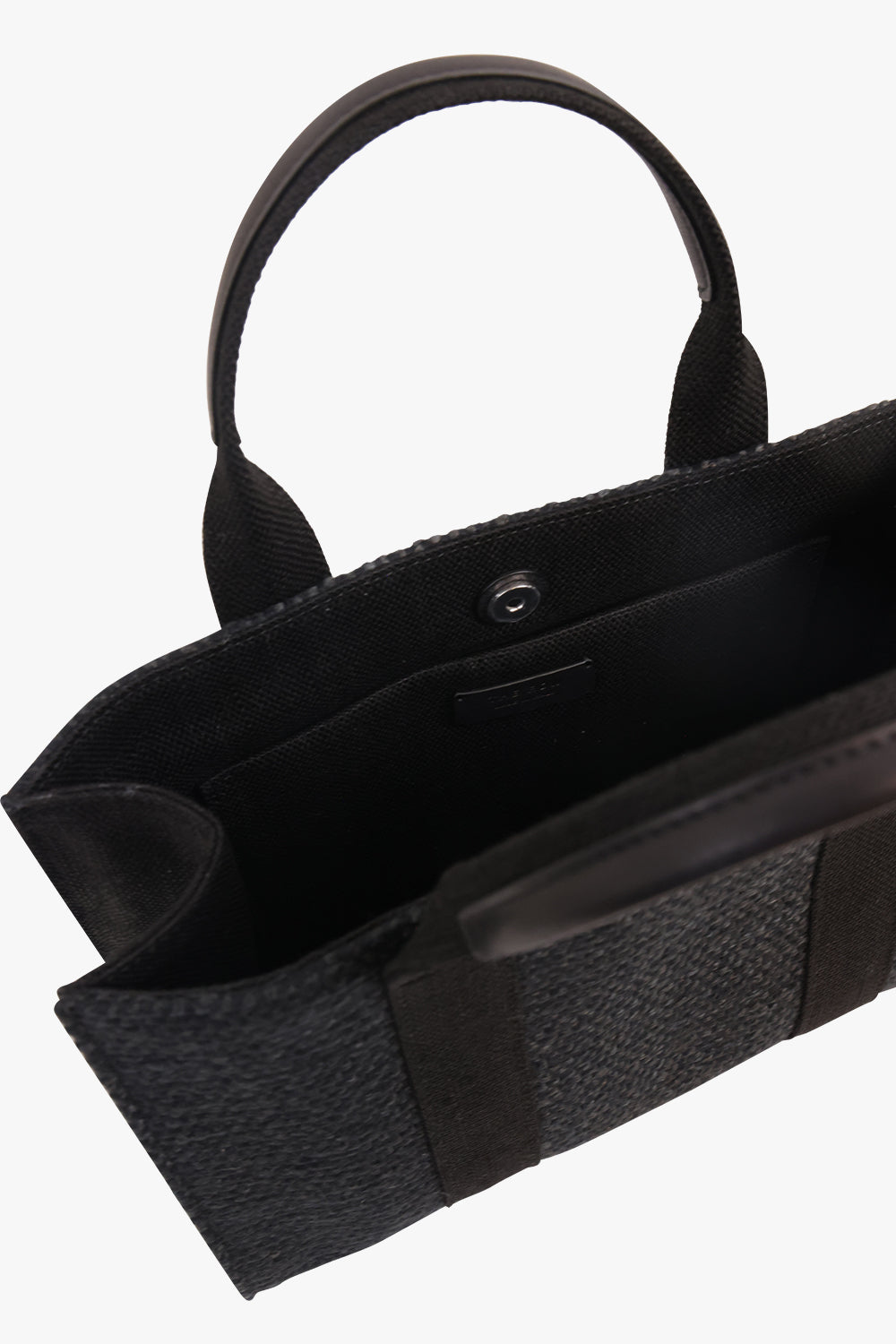 THE ROW BAGS BLACK / Black Mini Georgia Canvas Handbag | Black
