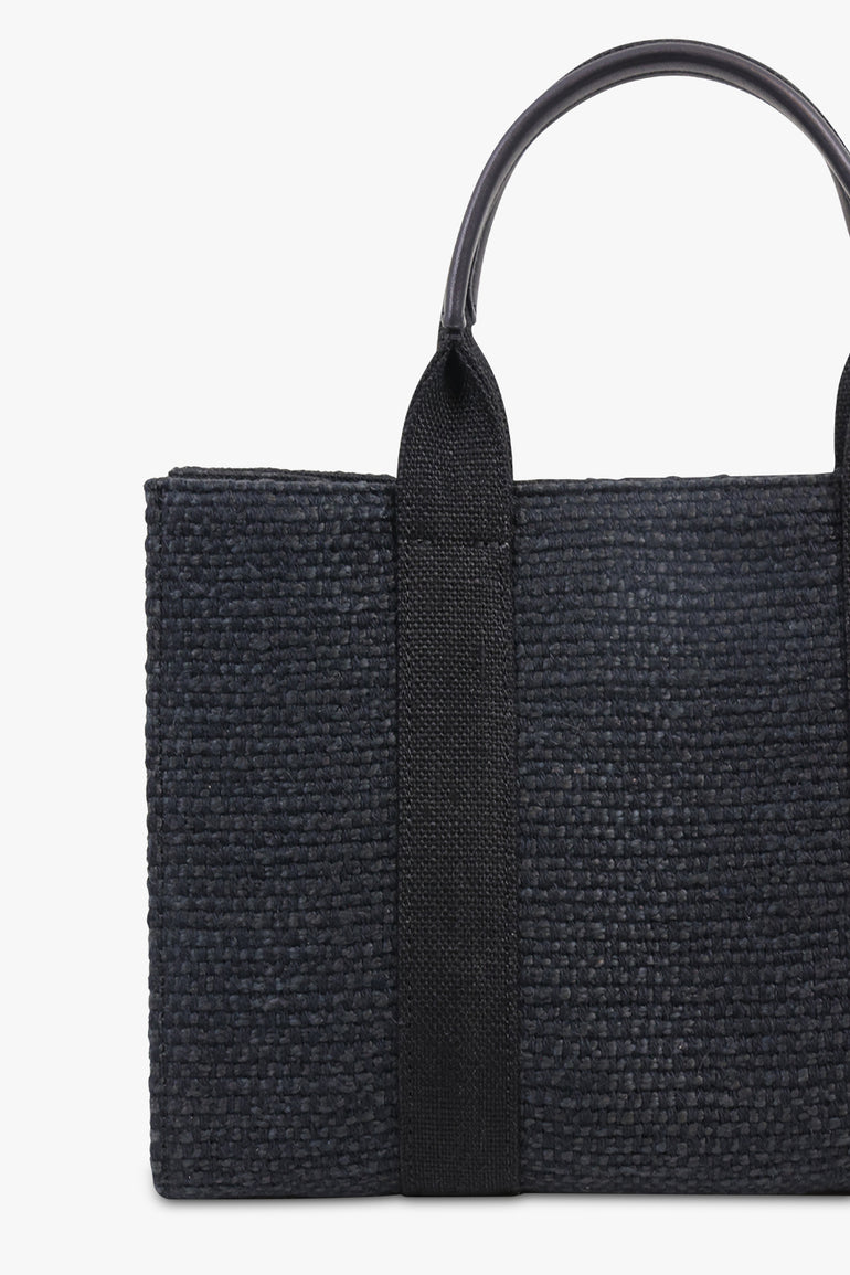 THE ROW BAGS BLACK / Black Mini Georgia Canvas Handbag | Black