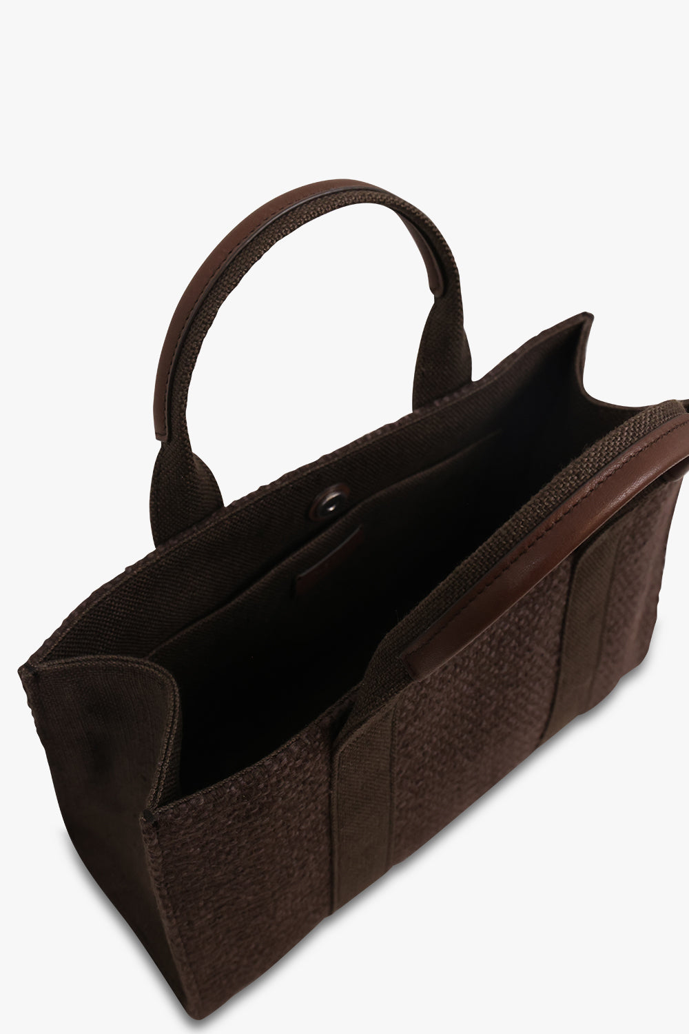 THE ROW BAGS BROWN / Deep Brown Mini Georgia Canvas Handbag | Deep Brown