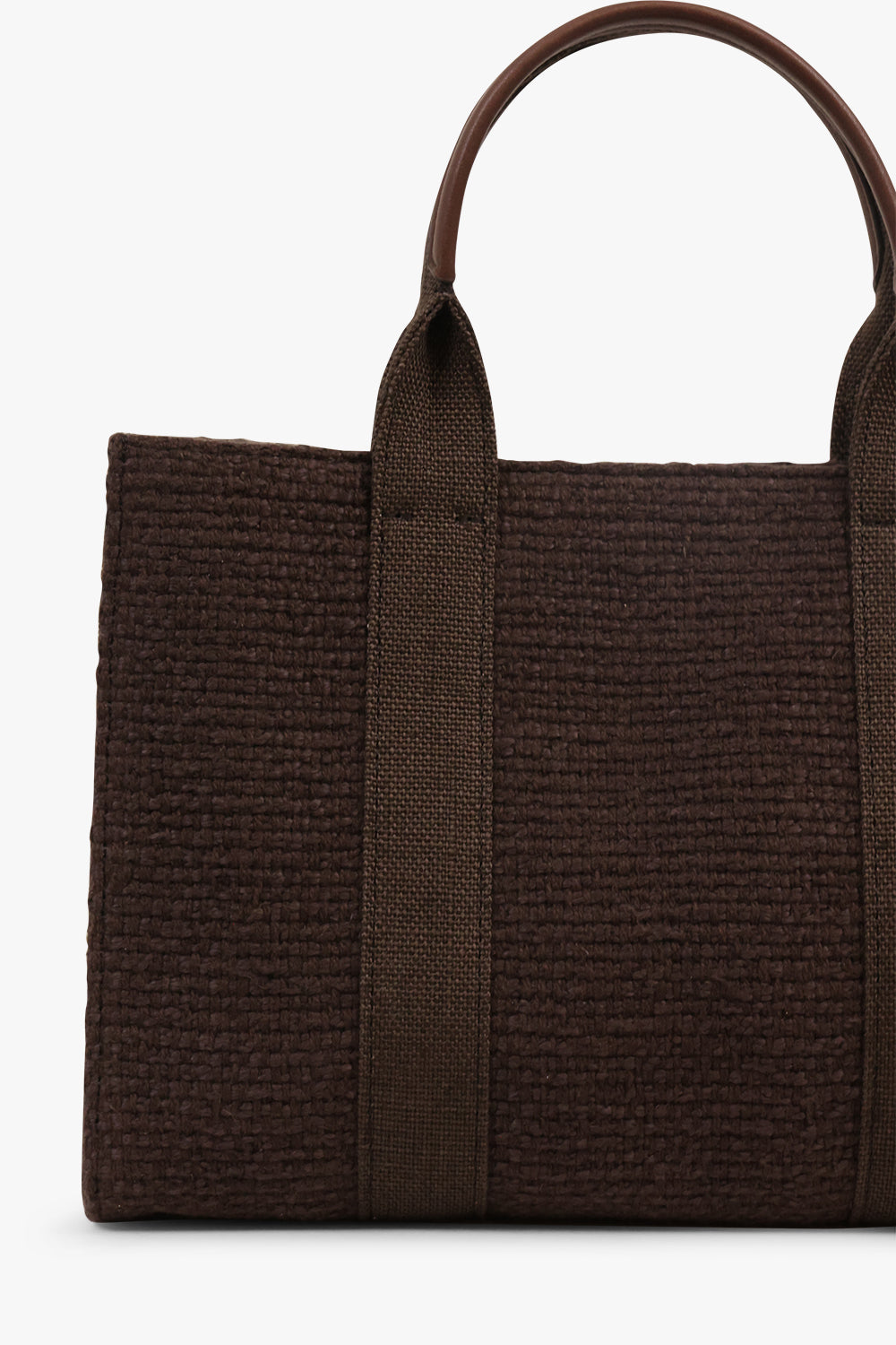 THE ROW BAGS BROWN / Deep Brown Mini Georgia Canvas Handbag | Deep Brown