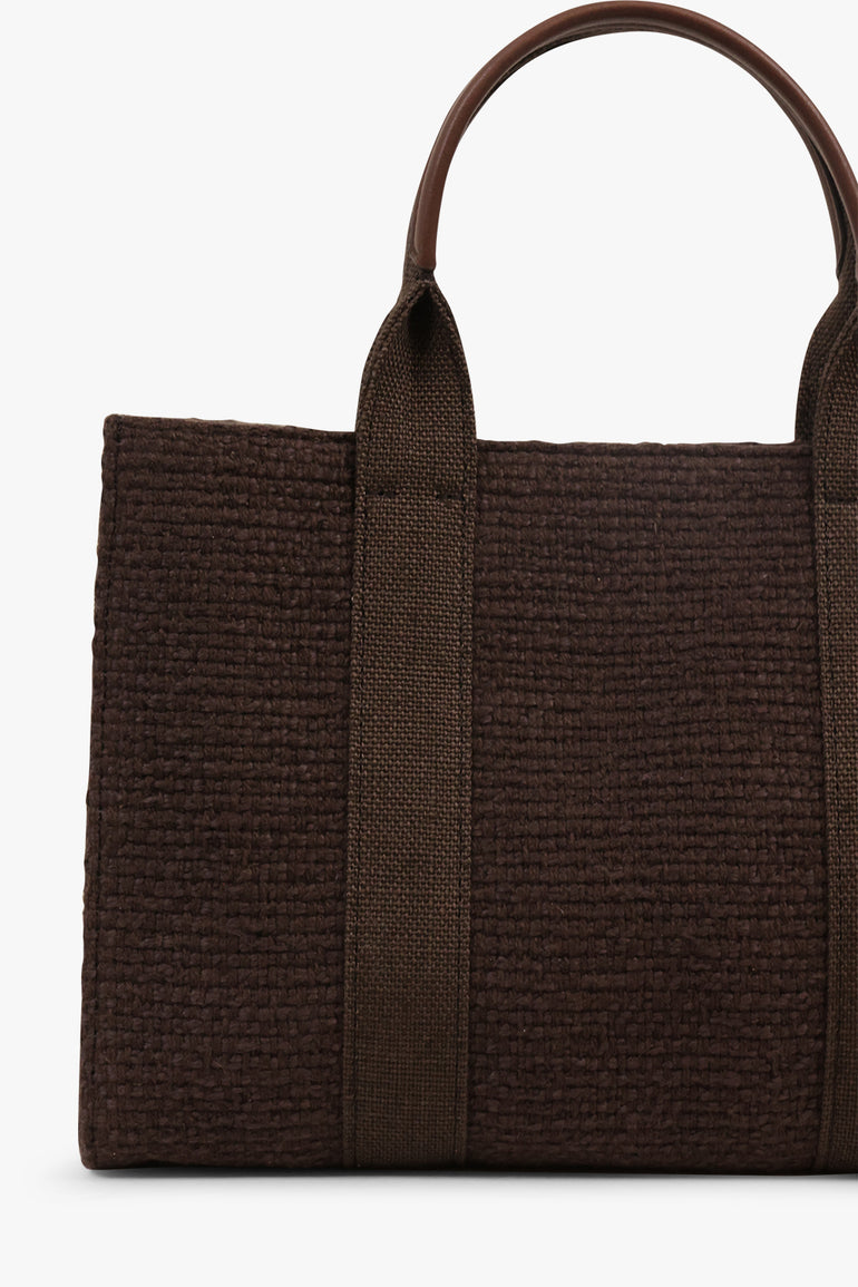 THE ROW BAGS BROWN / Deep Brown Mini Georgia Canvas Handbag | Deep Brown