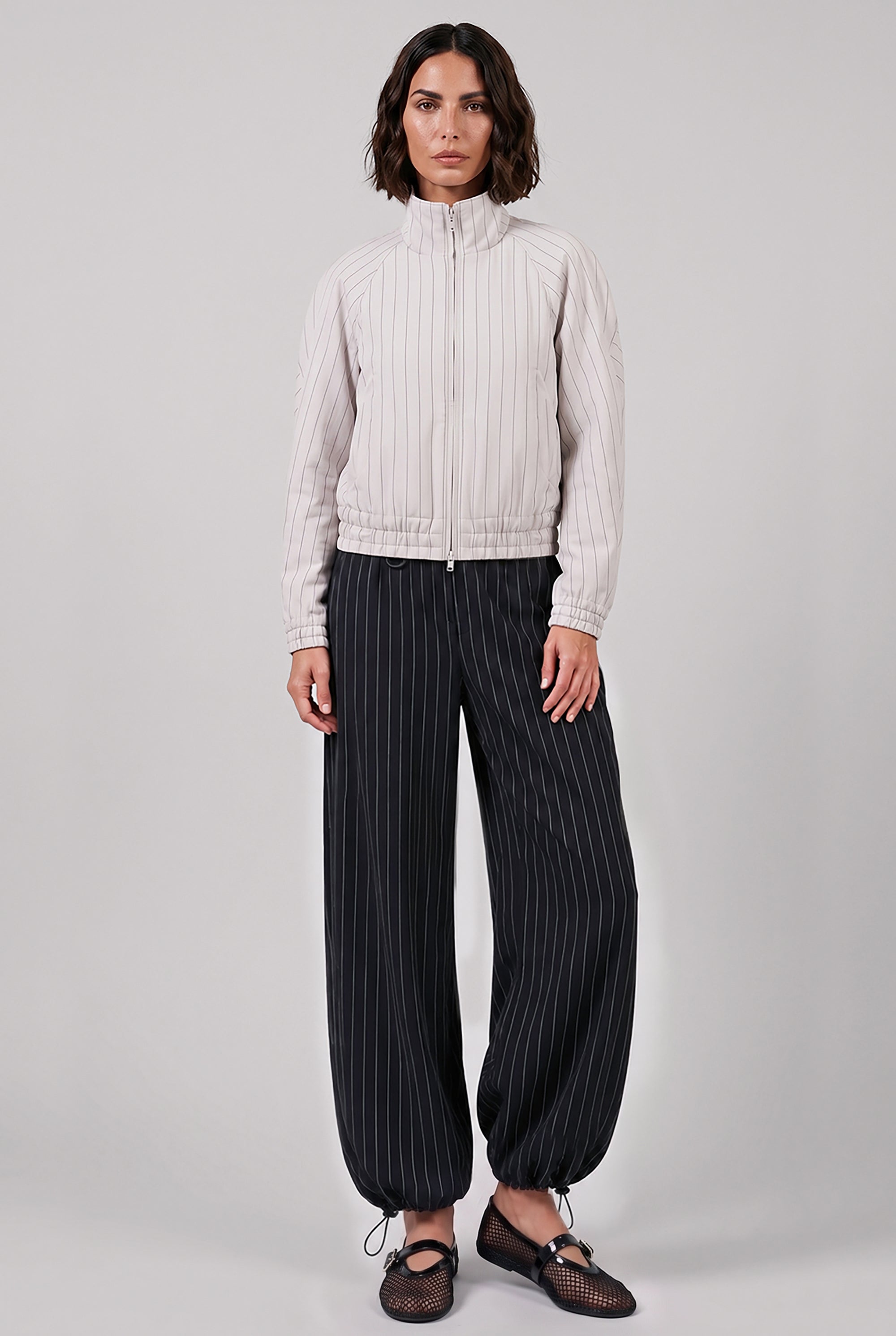 Pinstripe Sport Uniform Blouson Jacket | Chapea – Parlour X