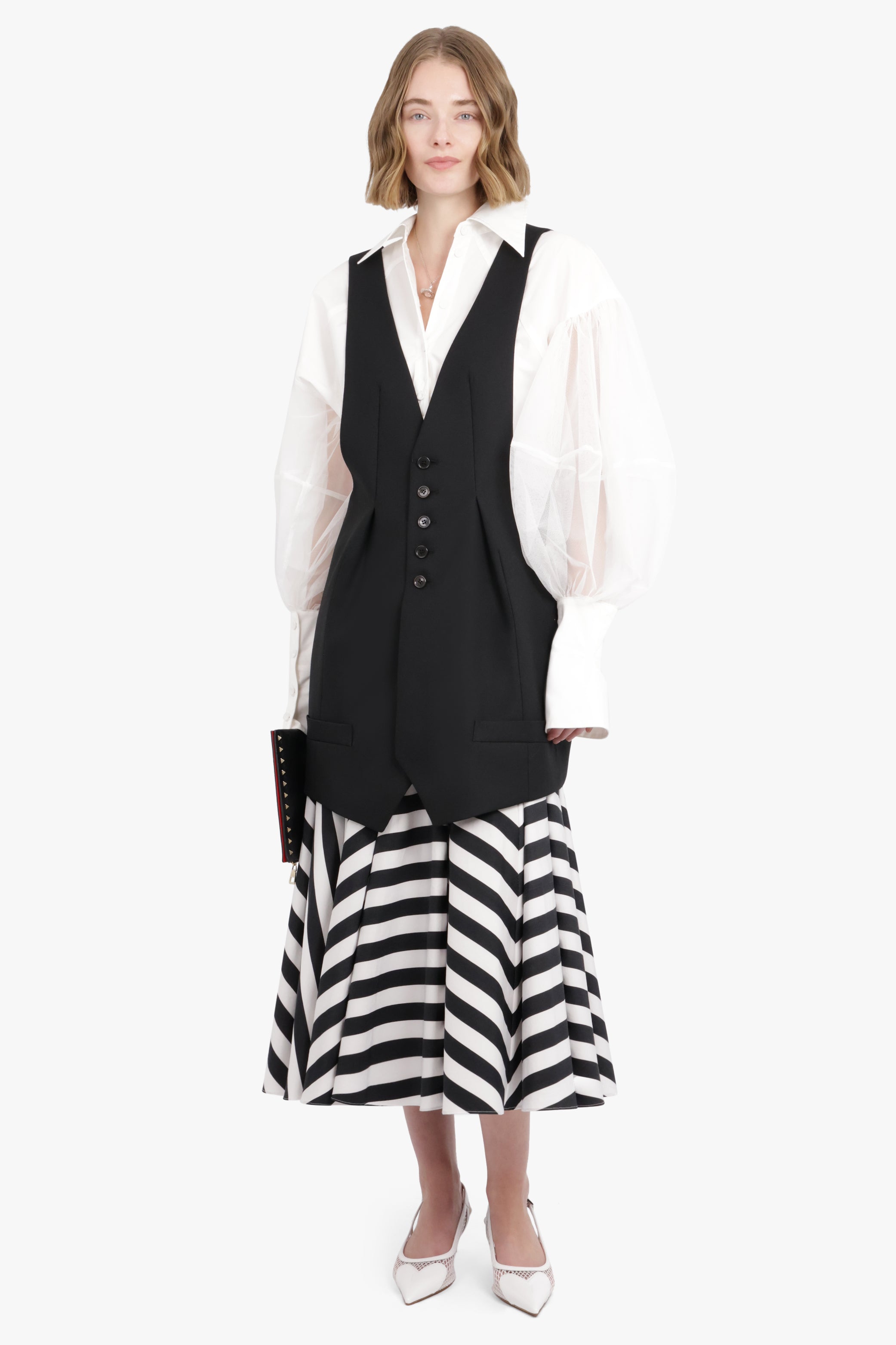 PATOU RTW Maxi Riviera Skirt | Black Stripe
