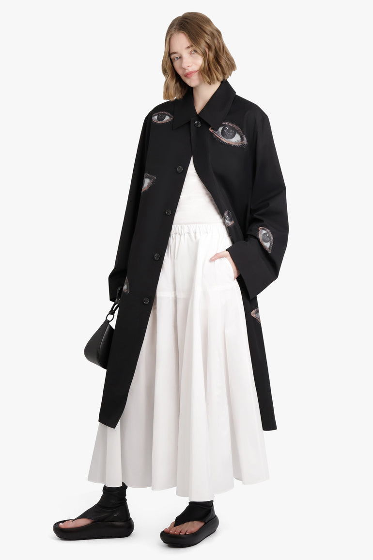 SONG FOR THE MUTE RTW FALLING EYES MAC COAT | BLACK