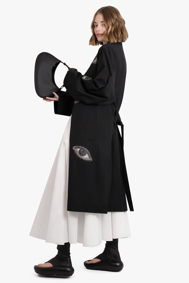 SONG FOR THE MUTE RTW FALLING EYES MAC COAT | BLACK