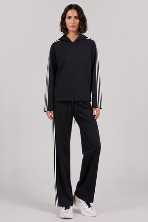 Wire Track Pant With Stripe Detail | Black/White