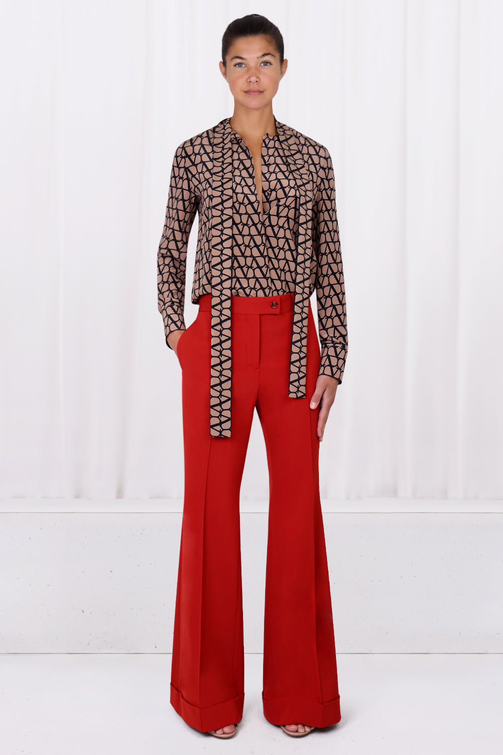 ACNE STUDIOS RTW PINNA TAILORED FLARED PANT | RED ACK