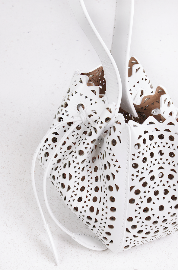 ALAIA BAGS White Iconic Wristlet Rose Marie Bag | White