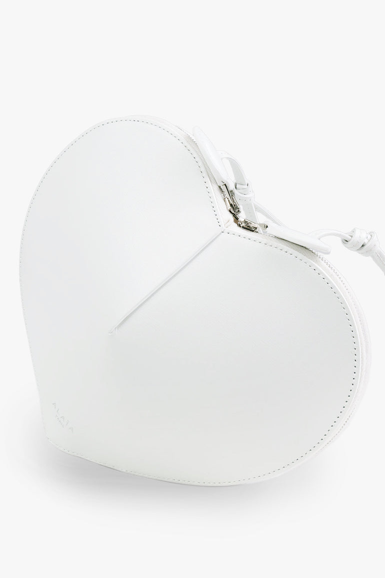 ALAIA BAGS WHITE Le Coeur Heart Shape Calfskin Bag | White