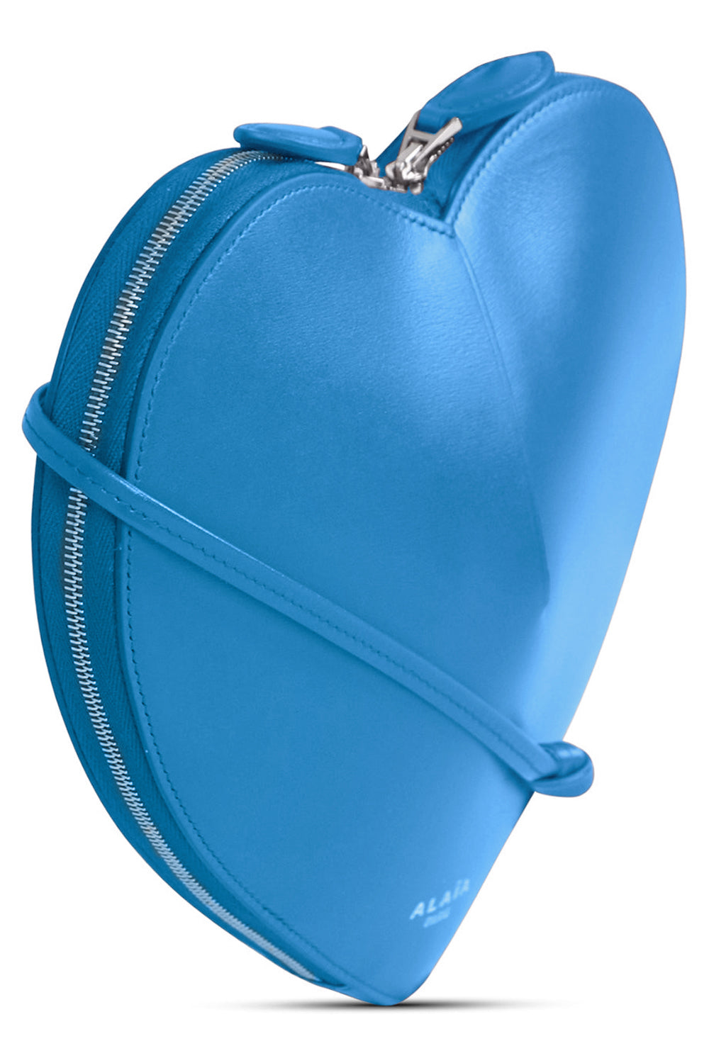 ALAIA BAGS Black Le Coeur Heart Shape Calfskin Bag | Turquoise