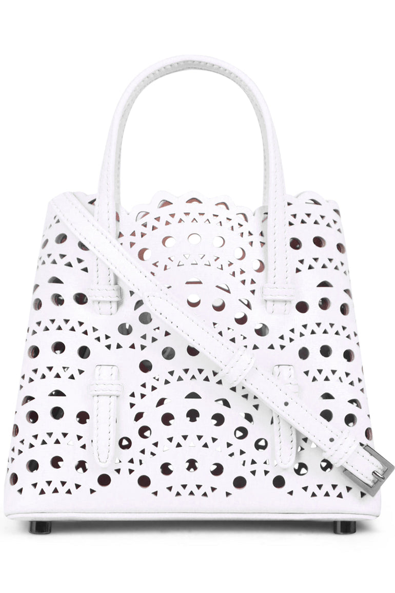 ALAIA BAGS WHITE Mina 16 Micro Bag | White