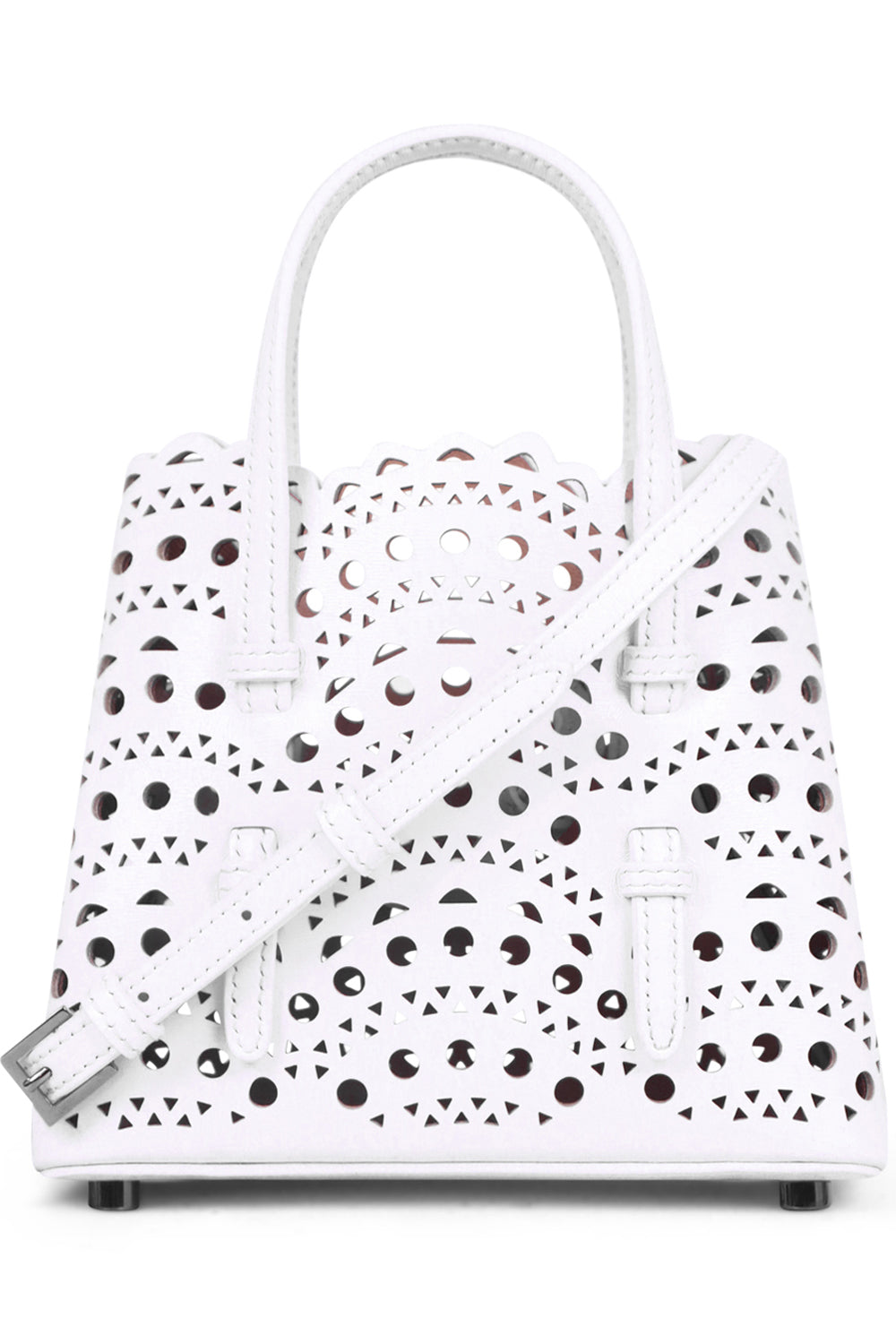 ALAIA BAGS WHITE Mina 16 Micro Bag | White