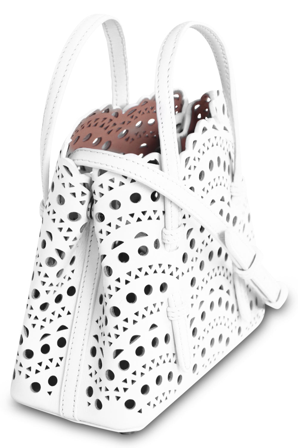 ALAIA BAGS WHITE Mina 16 Micro Bag | White