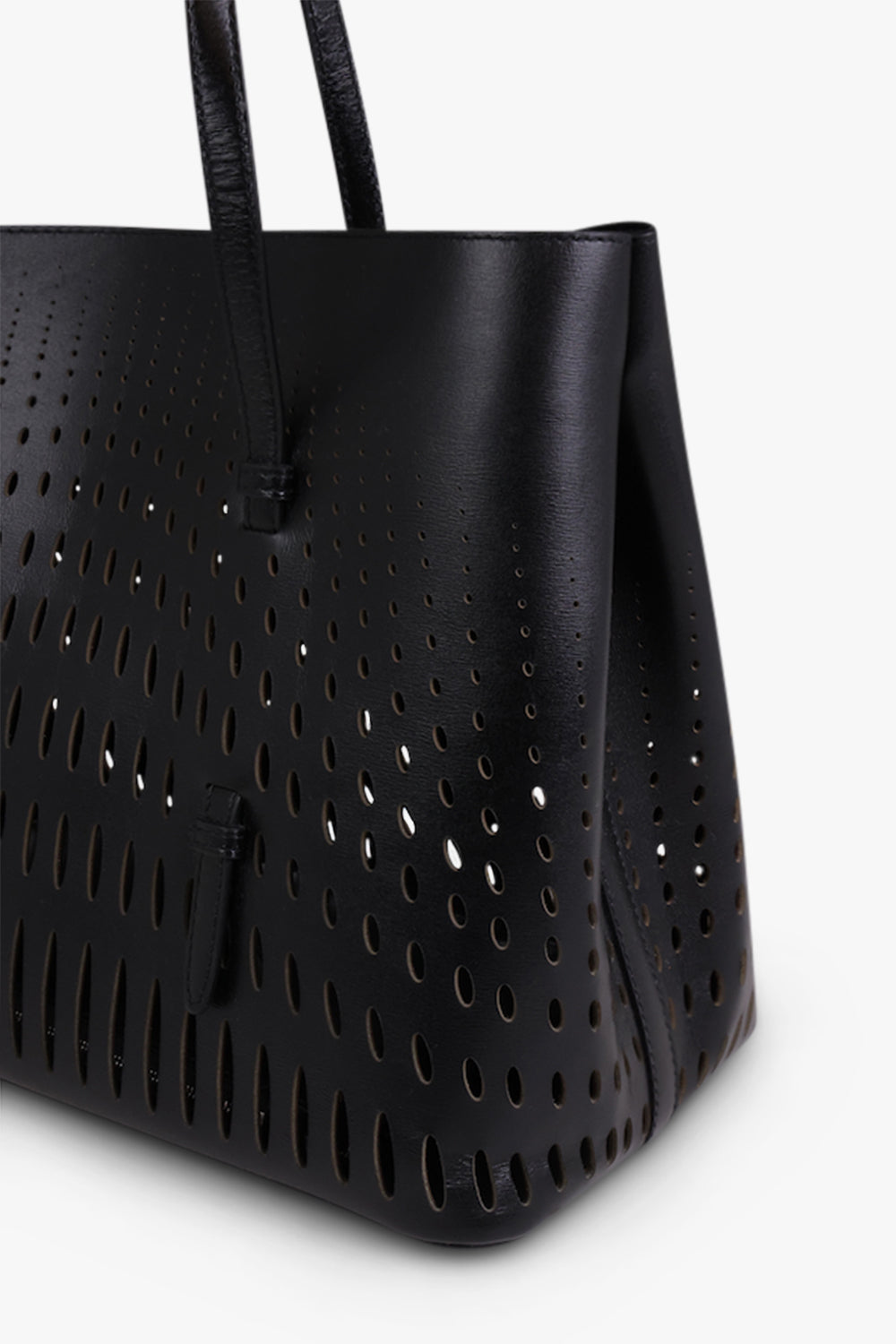 ALAIA MINA 32 OPTICAL PERFO TOTE BAG BLACK NEW SEASON