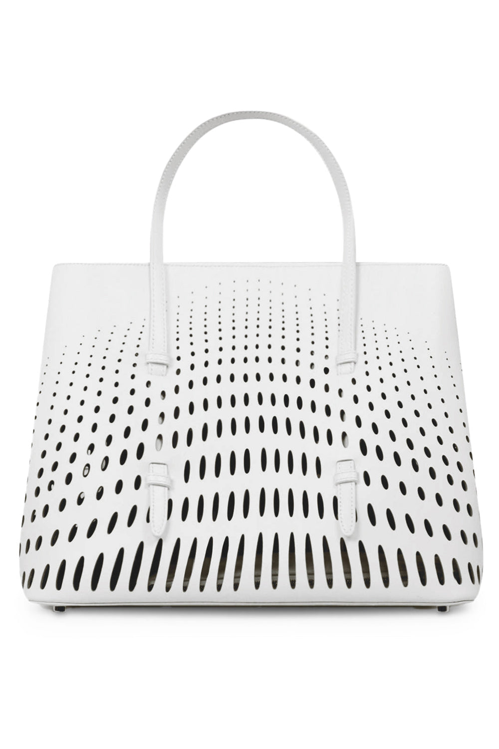 ALAIA BAGS WHITE Mina 32 Optical Perfo Tote Bag | White