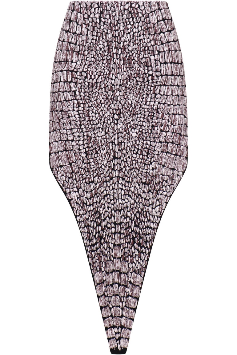 ALAIA RTW CROCODILE SKIRT | BLACK