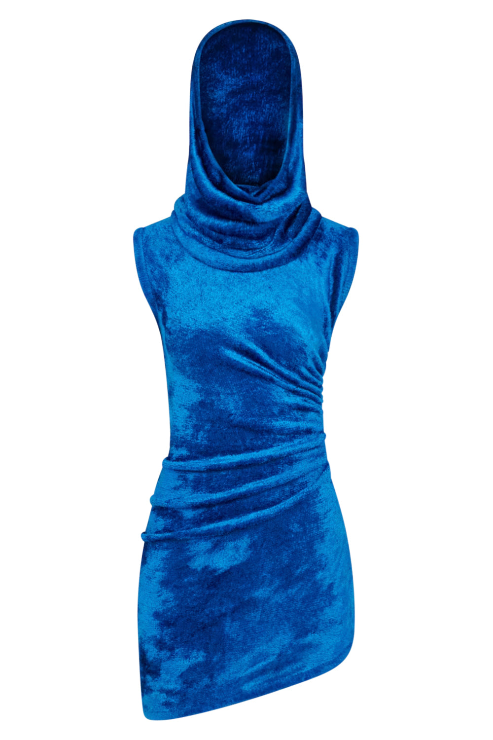 ALAIA RTW Shiny Velvet Mini Hood Dress | Azur