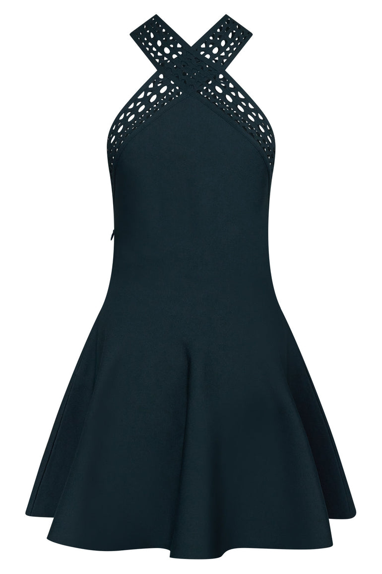 ALAIA VIVIENNE SKATER CROSSOVER DRESS DARK GREEN NEW SEASON PARLOUR X Parlour X ALAIA VIVIENNE SKATER CROSSOVER DRESS DARK GREEN NEW SEASON PARLOUR X Parlour X