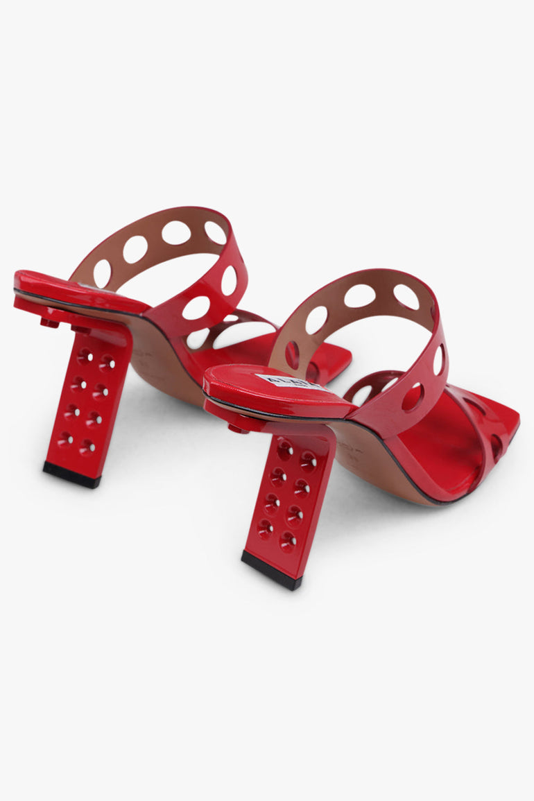 ALAIA SHOES PERFO MULE 100MM | RED