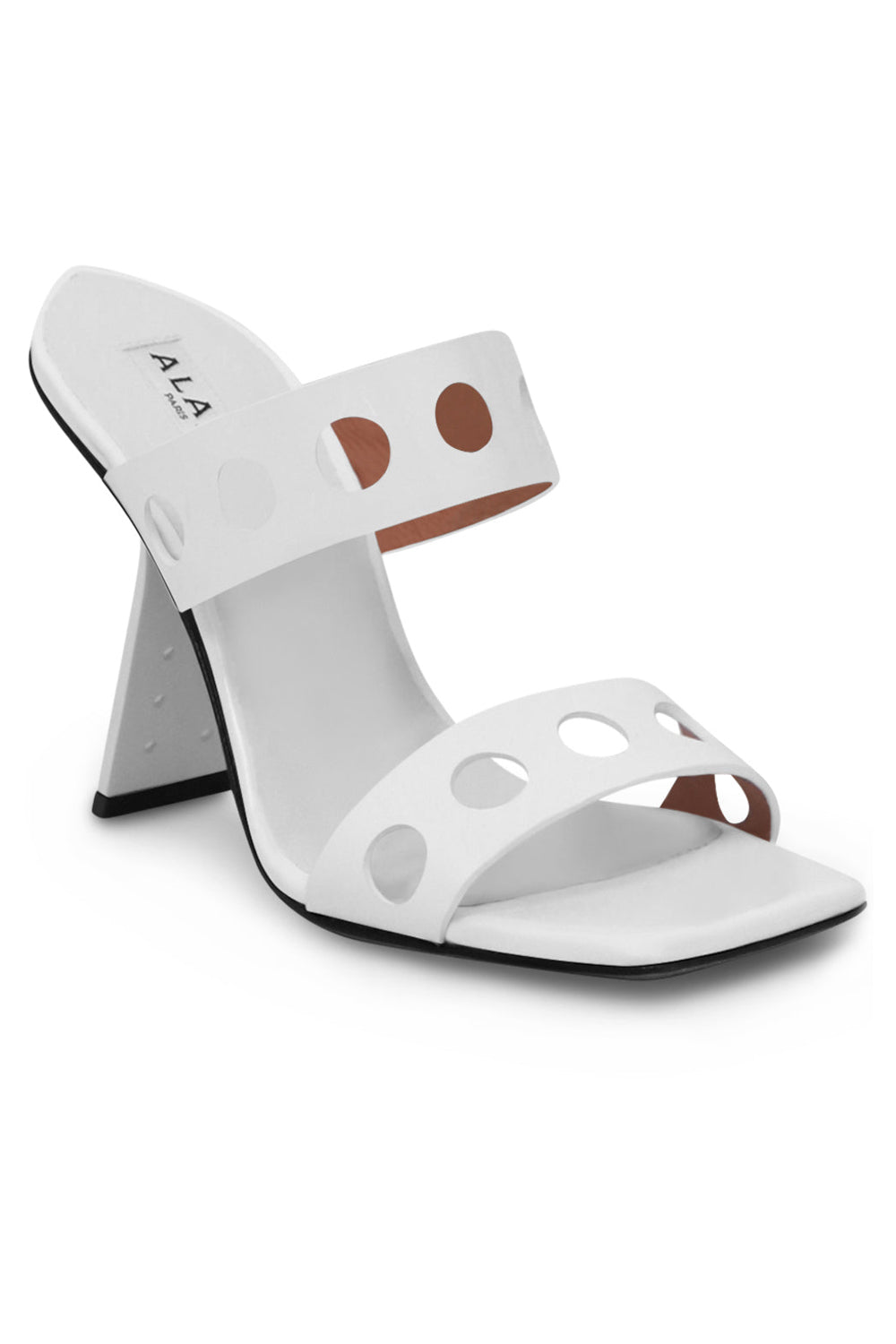 ALAIA SHOES PERFO MULE 100MM | WHITE