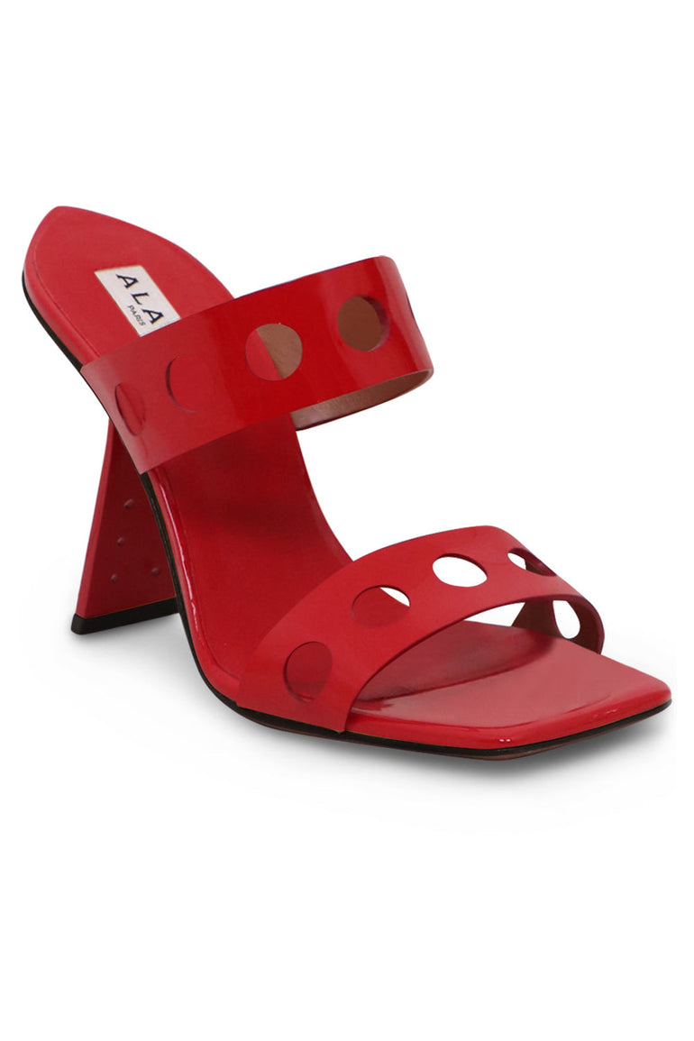 ALAIA SHOES PERFORATED MULE 100MM | RED