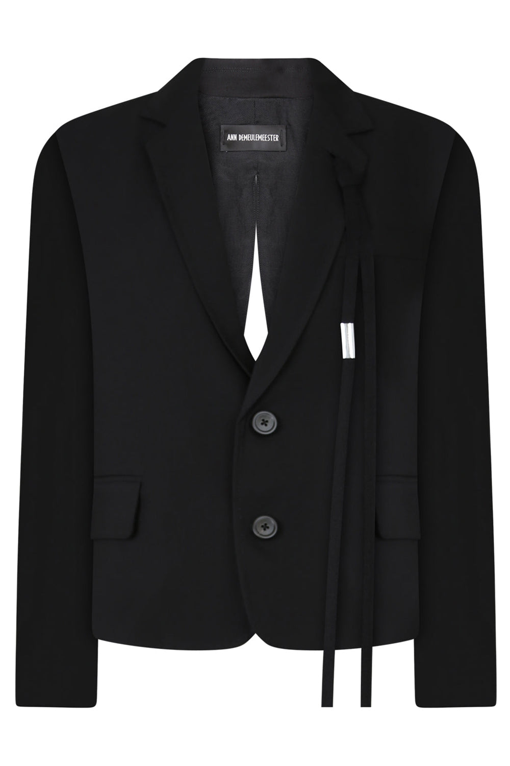 ANN DEMULEMEESTER RTW HANNELORE MICRO OPEN BACK JACKET | BLACK