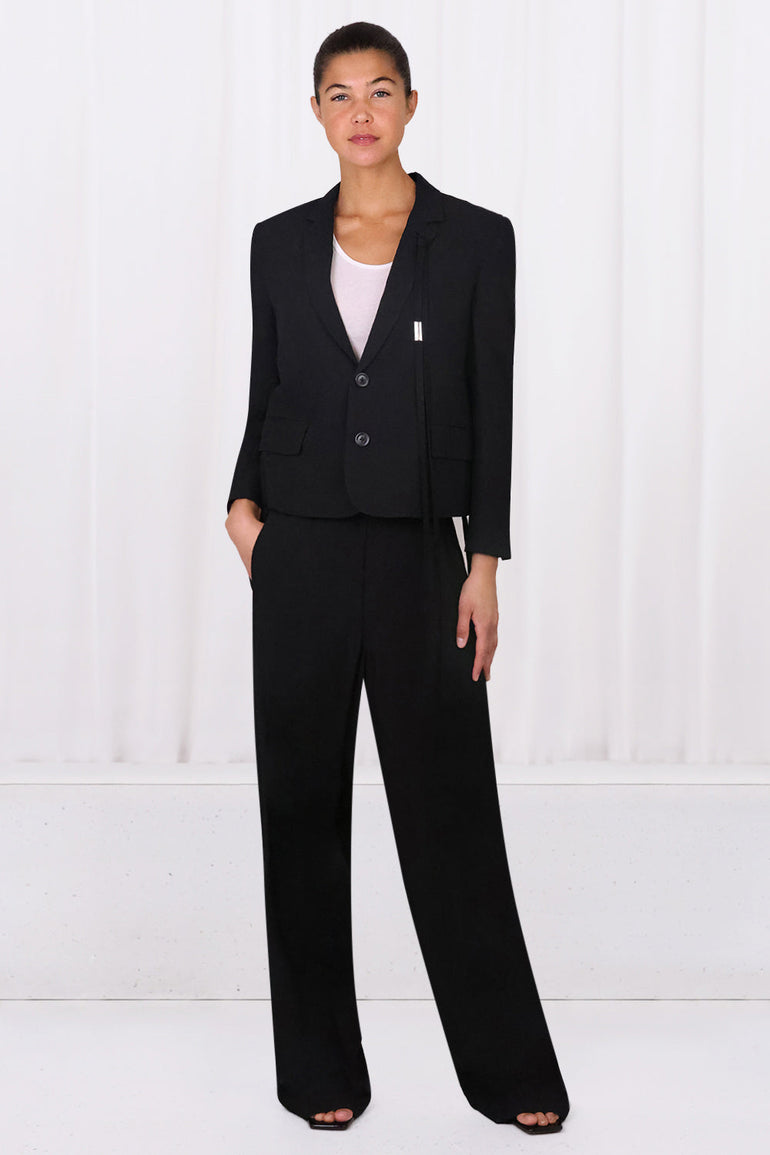 ANN DEMULEMEESTER RTW HANNELORE MICRO OPEN BACK JACKET | BLACK