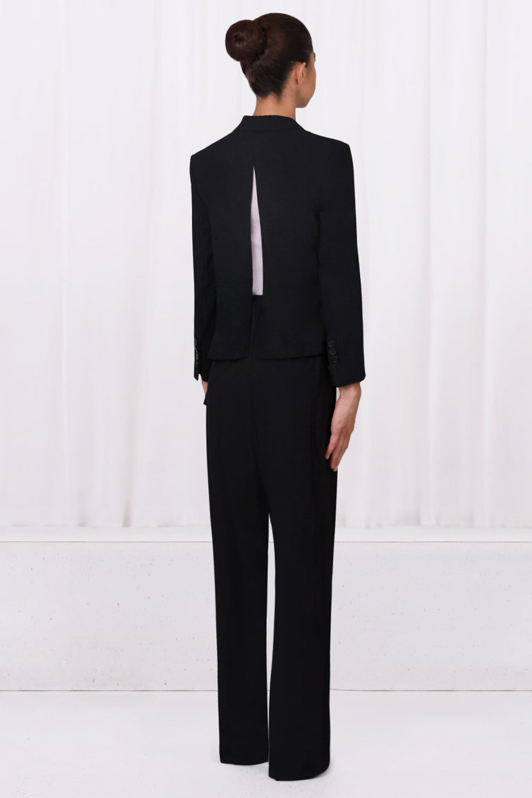 ANN DEMULEMEESTER RTW HANNELORE MICRO OPEN BACK JACKET | BLACK