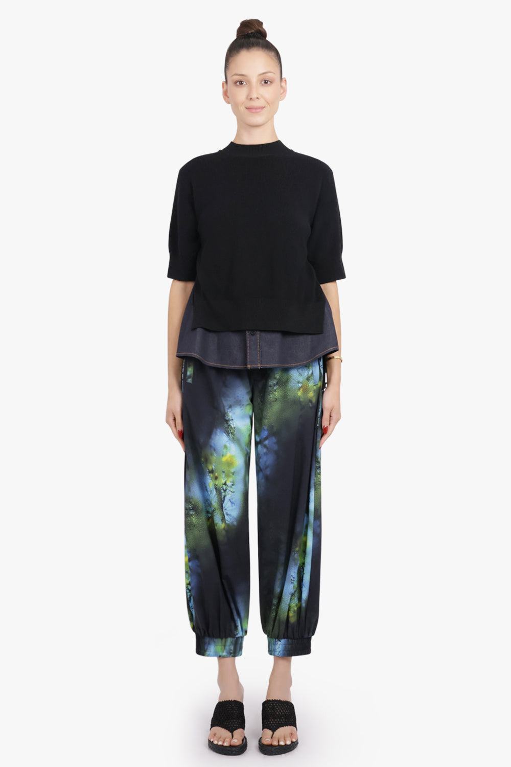 Y-3 RTW Loose Fit Blurred Photo Print Pant | Black/Blue/Green