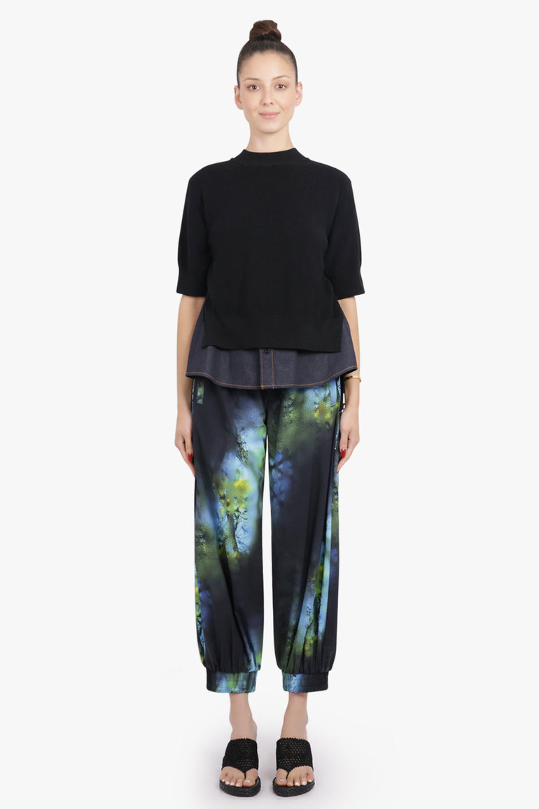 Y-3 RTW Loose Fit Blurred Photo Print Pant | Black/Blue/Green