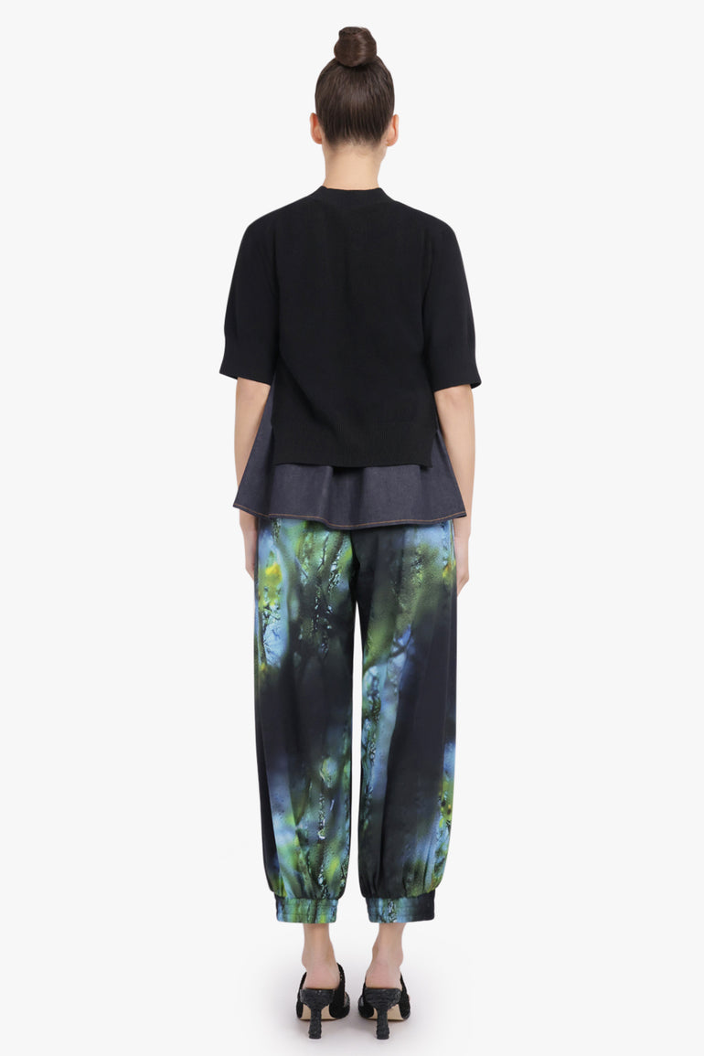 Y-3 RTW Loose Fit Blurred Photo Print Pant | Black/Blue/Green