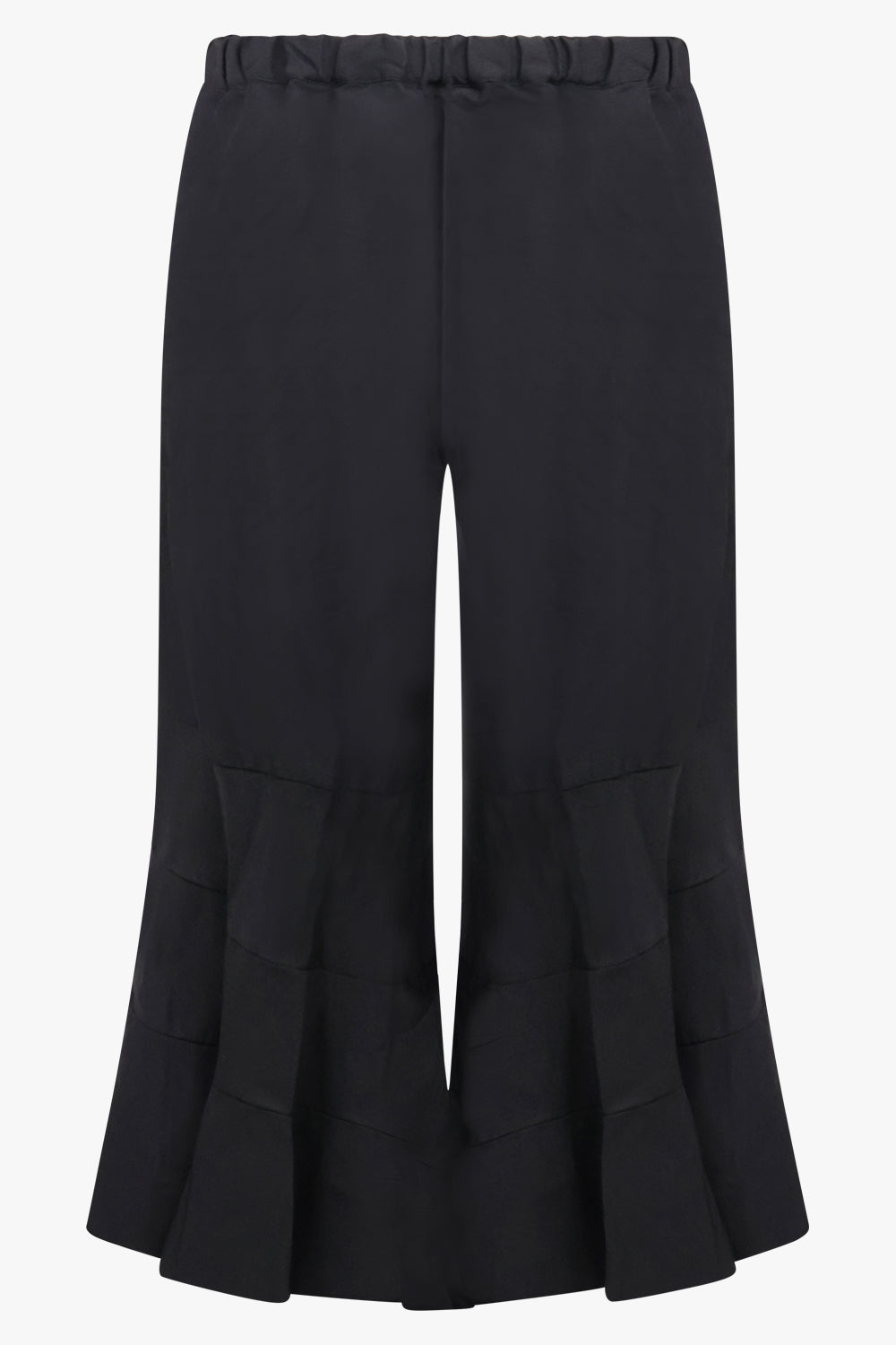 COMME DES GARCONS RTW Elastic Waist Tier Ruffle Hem Pant | Black