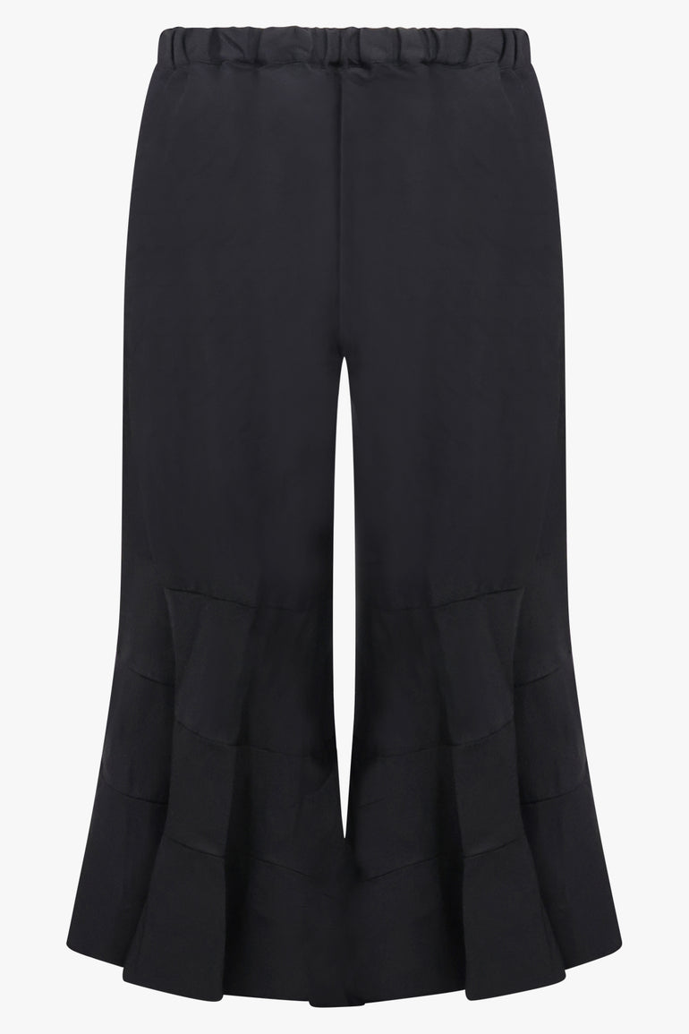 COMME DES GARCONS RTW Elastic Waist Tier Ruffle Hem Pant | Black