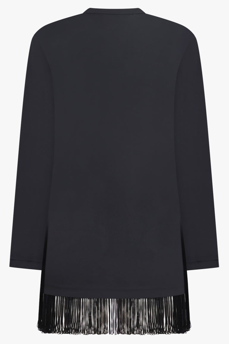 COMME DES GARCONS RTW Crew Neck L\S Top with Tassel Hem | Black