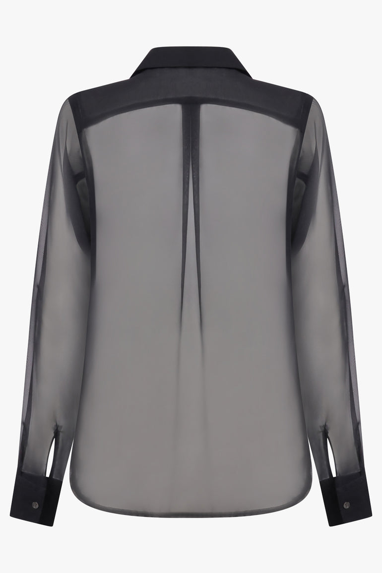 COMME DES GARCONS RTW Ruffle Front Shirt | Black