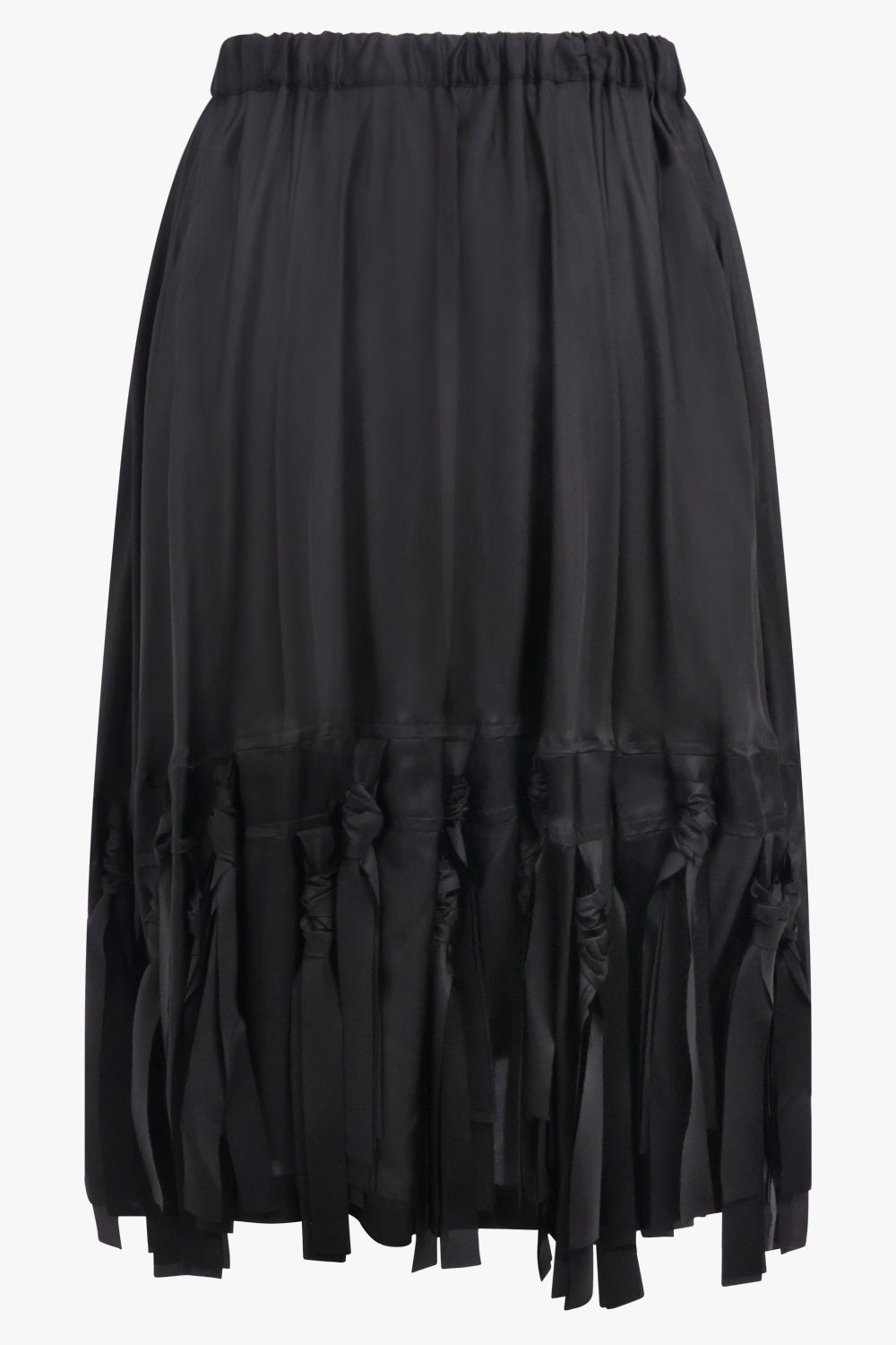 COMME DES GARCONS BLACK RTW Fringe Detail Taffeta Skirt | Black