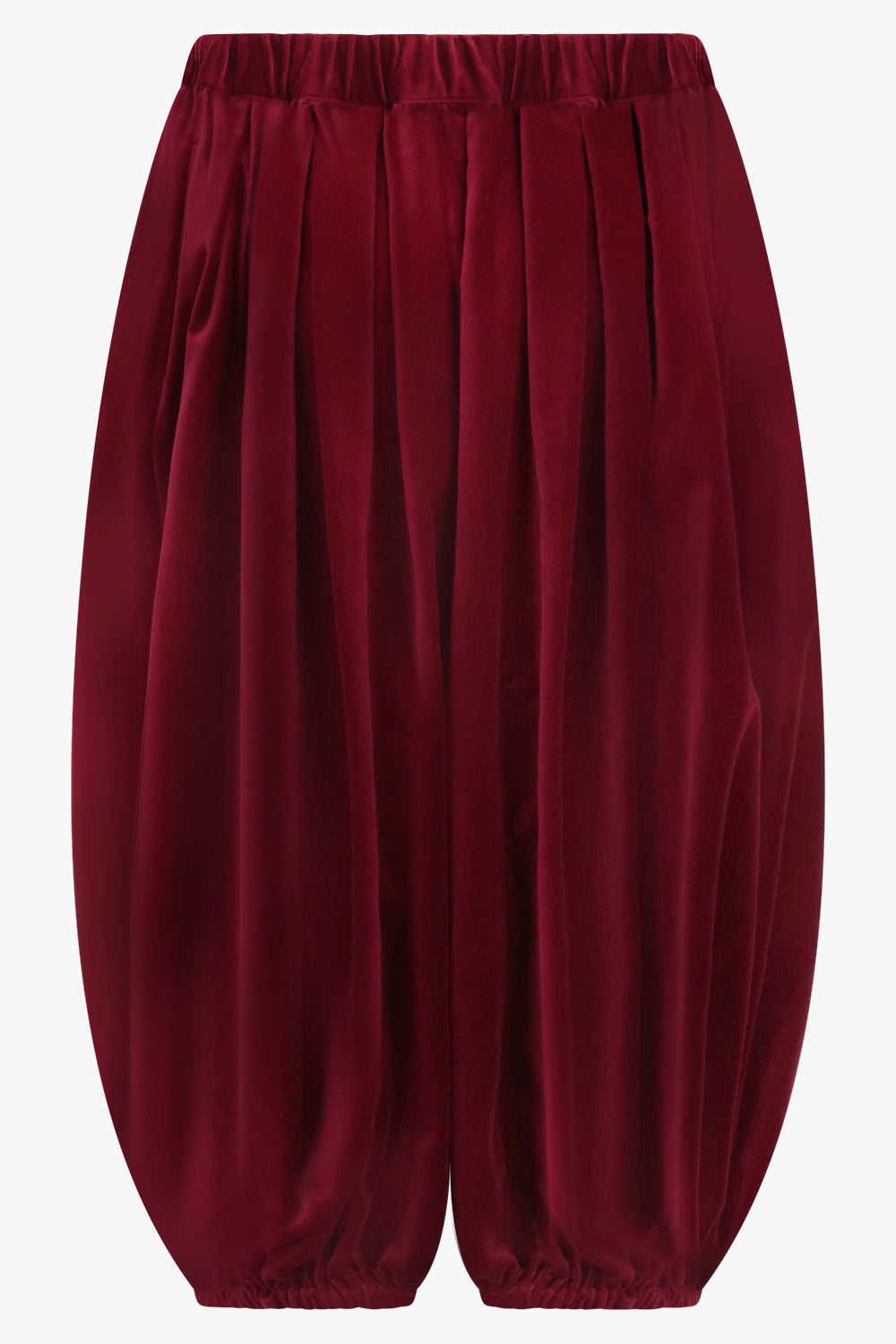 COMME DES GARCONS RTW Elastic Waist Velvet Drop Crotch Pant | Burgundy