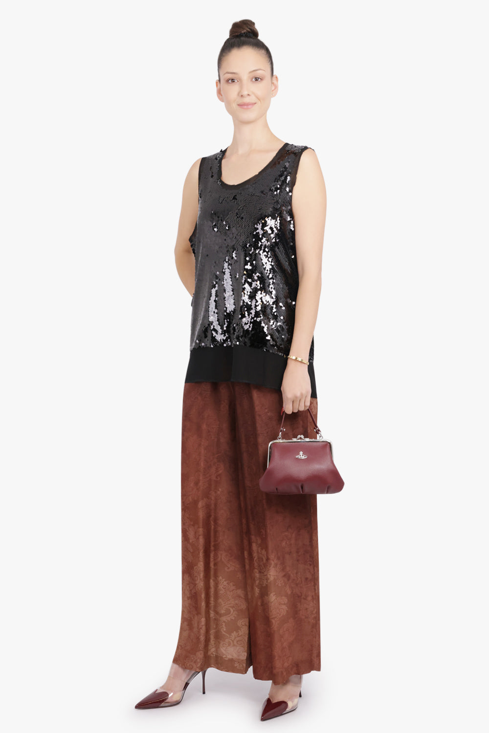 VIVIENNE WESTWOOD BAGS BURGUNDY / Burgundy Granny Frame Grain Bag | Burgundy