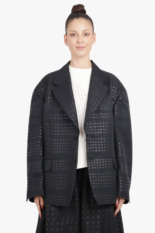 COMME DES GARCONS BLACK RTW Spotted Twill Single Breasted Jacket | Black