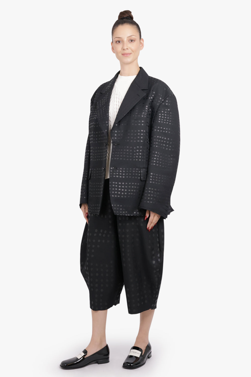 COMME DES GARCONS BLACK RTW Spotted Twill Single Breasted Jacket | Black