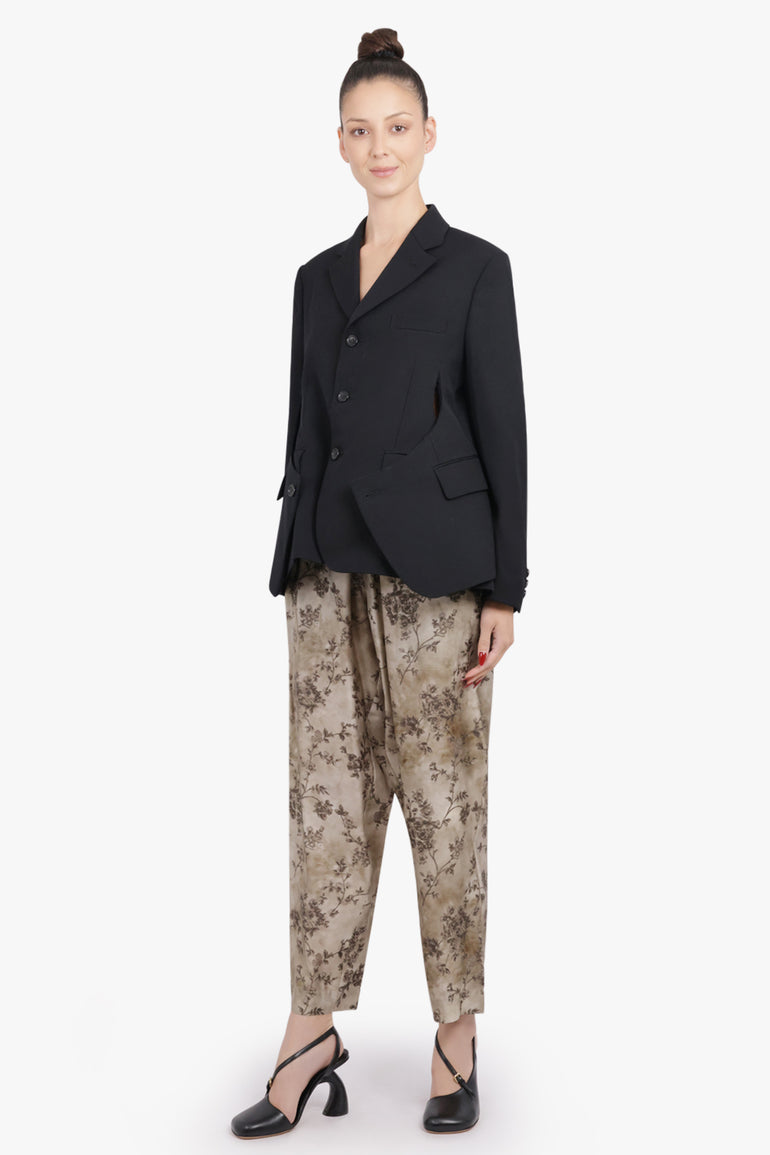 COMME DES GARCONS RTW Tailored Jacket With Rounded Slit Detail | Black