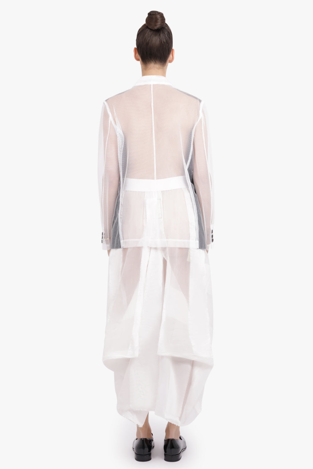 UMA WANG RTW Greta Soft Pleat Midi Skirt | Smoke White/Grey