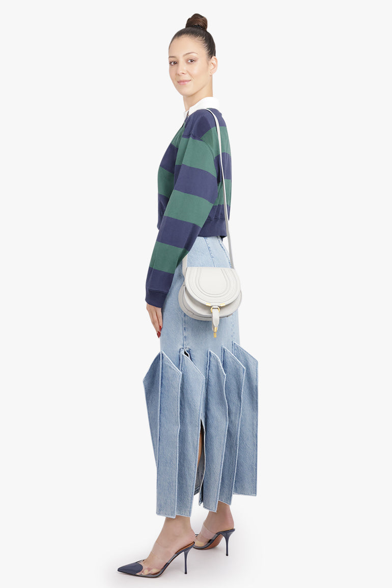 CHLOE BAGS GREY / BLUE MIST Small Marcie Saddle Crossbody Bag | Blue Mist