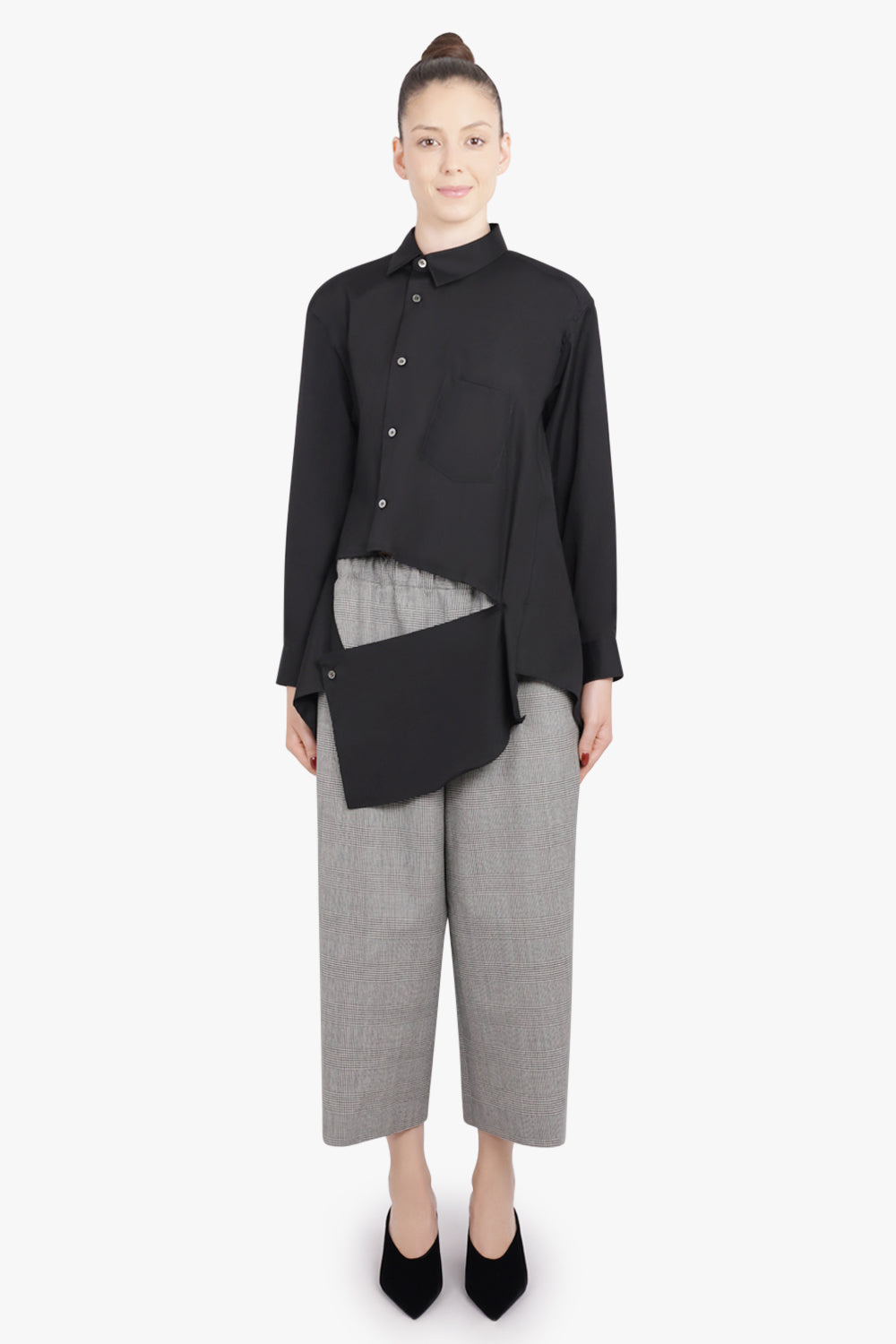 COMME DES GARCONS RTW Asymmetric Deconstruct L/S Shirt | Black