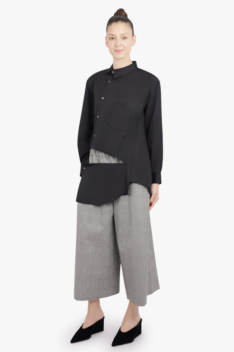 COMME DES GARCONS RTW Asymmetric Deconstruct L/S Shirt | Black